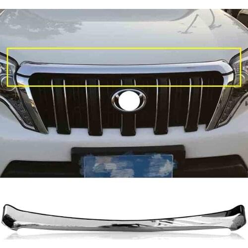 For Toyota Prado FJ150 2014-2017 ABS Chrome Front Hood Cover Trim Decor strips Car Styling Accessories
