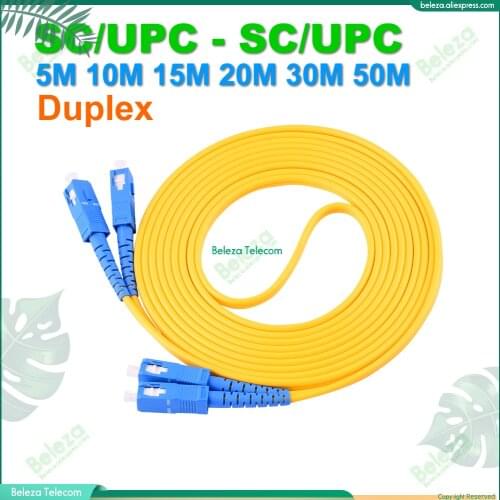 Duplex Patch Cord 5M 10M 15M 20M 30M 50M SC/UPC - SC/UPC Fiber Optic Patch Cord FTTH Fiber Single Mode Cable