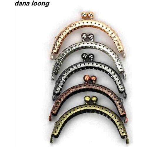 1 Piece 8.5 CM Size Double Bead Semicircular Metal Purse Frame Kiss Clasp Clutch DIY Bag Accessory