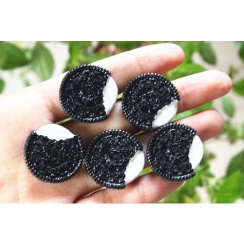 30pcs/lot flat back resin cabochons accessories DIY resin biscuit resin foods
