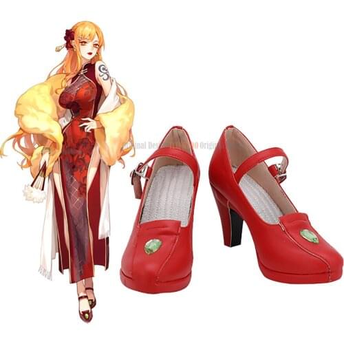 Nami Red Shoes Cosplay Anime One Piece Nami Cosplay Boots High Heel Shoes Custom Made