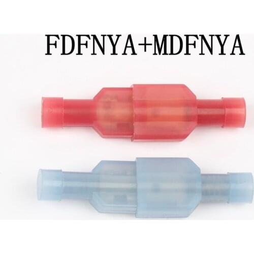 MDFNYA+FDFNYA MDFNYA FDFNYA NYLON brass Male Female male Insulated Spade joint 100PCS Connector Crimp Terminal Connectors