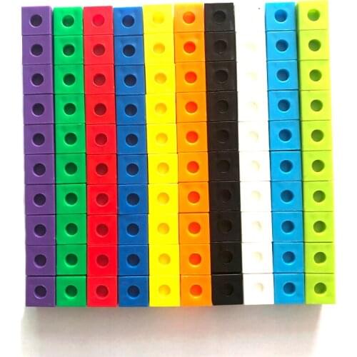 Multilink Linking Counting Blocks to Teaching Math Manipulative Kids Early Education Toy 100Pcs 10 colors Connecting Blocks Toys