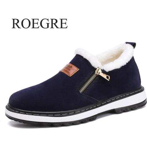 Fashion Black Mens Boots Designer Winter Shoes Men Warm Short Plush Casual Fur Boots Men 2018 New Keep Warm Winter Male Boots