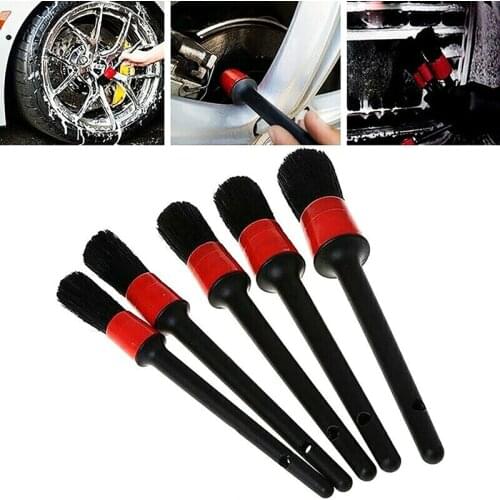 5pcs Car Detailing Brush Set Car Brushes Wash Tool Cleaning Car Wheel Brush Interior Dashboard Air Outlet Brush Car Clean Tools