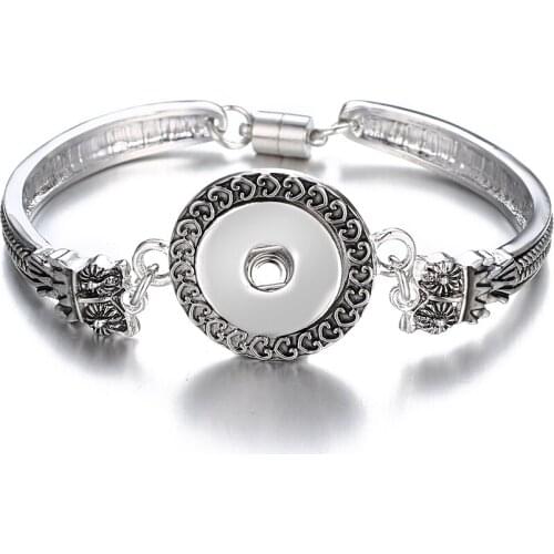 New Fashion SG0131 Beauty Fashion Owl pattern simple snap Bracelets bangle fit 18MM charm snap buttons jewelry Magnet buckle