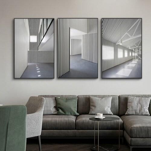 Modern Black and White Building Landscape Posters and Prints Canvas Paintings Wall Pictures for Living Room Cuadros Home Decor