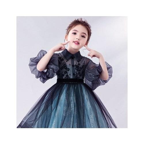 Childrens dress new wedding princess fashion little girl presided over the costumes fairy dress piano performance clothing