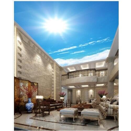 Custom photo wallpaper 3D Eurpean Sunny sky ceiling 3d mural wallpaper ceilings Home Decoration