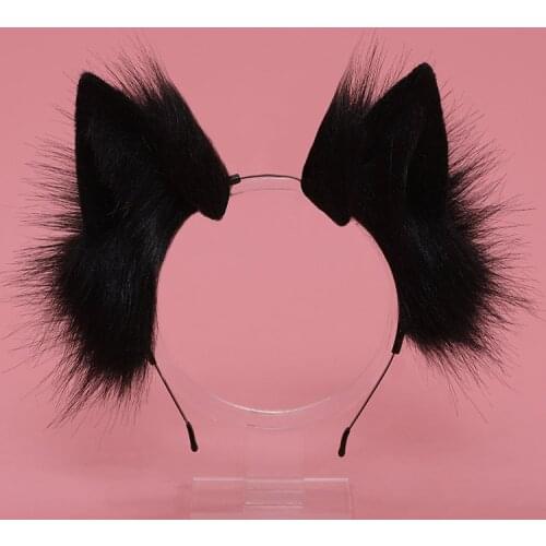 Free Shipping Handmade Cat Ears Fox Headband Cute Cat Girl Headgear Plush Simulation Accessories Jewelry Animal Ears Headband