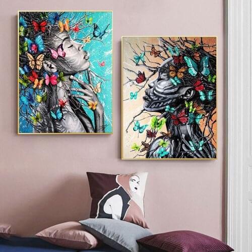 Modern Graffiti Painting Sexy Girl Canvas Painting Poster Print Wall Art Picture For Living Room Home Decor Frameless