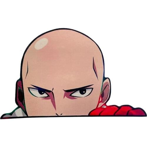 Car Styling Sticker Decal for funny One Punch Man Peeking Anime Auto Bike Vans Motor