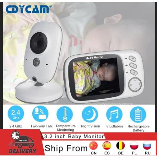 NEW VB603 3.2 inch LCD Baby Monitor Nanny Temperature Monitoring Lullaby 2 Way Audio IR Night Vision Security Temperature Camera