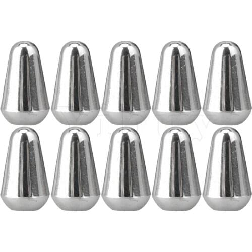 Yibuy Chromed Plastic Guitar 5 Way Toggle Pickup Selector Switch Tip 10 Pieces