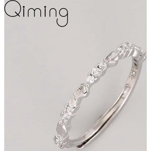 Handmade Silver Zircon Rings For Women Elegant Wedding Jewelry Accessories crystal fashion girls gift