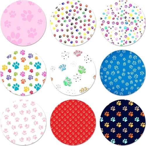 58mm dog footprint Paw husky Icons Pins Badge Decoration Brooches Metal Badges For Clothes Backpack Decoration