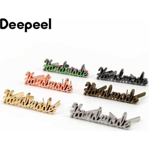 10pcs Rectangle 10x35mm Handmade Metal Bag Label Tags Handcraft Decorative Tag for Purse DIY Hardware Sewing Accessories