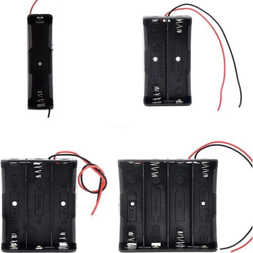 18650 Battery Plastic Storage Box Case 1 2 3 4 Slot Way DIY Batteries Clip Holder Container With Wire Lead For 18650 Batteries