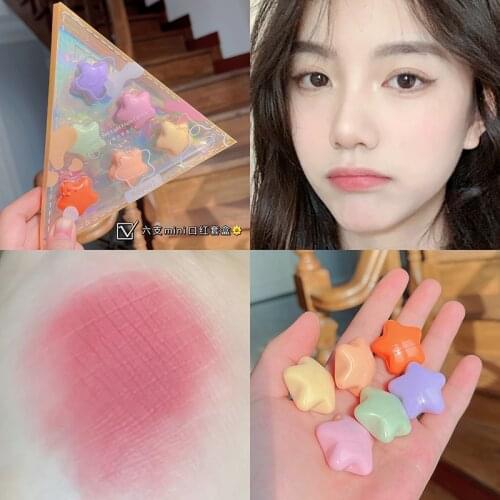 6PCS/SET Portable Velvet Matte Lipstick Waterproof Long-lasting Maquillage Lip Stick Pigmented Lip Gloss Cosmetic For Travel