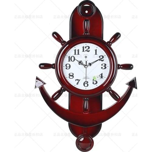 3d Large Wall Clock Vintage Rudder Secret Stash Shabby Chic Pendulum Clock Wall Living Room Office Horloge Mural Decor SC233