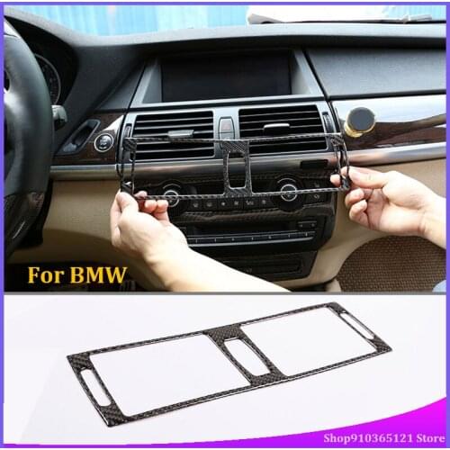 For Bmw X5 X6 2008-2013 Central Control Air Outlet Frame Real Carbon Fiber (Soft) Car Interior Modification Parts