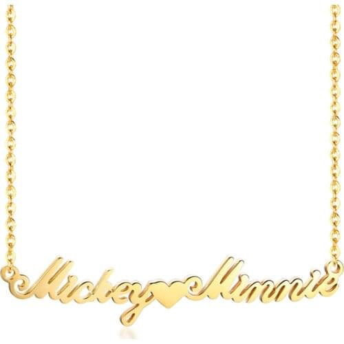 Customize Double Name Layer Necklace Women Men Personalized Gold Color Stainless Steel Custom Name Jewelry Couple Lovers Gift