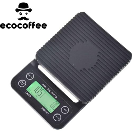 Ecocoffee V60 Barista Accessories Digital Coffee Scale With Timer for Pour Over and Drip Coffee 3kg/0.1g