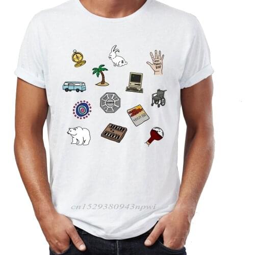 Mens T Shirt Lost Classic Tv Series Dharma Initiative Nerdy Mens Tshirt Hip Hop Streetwear New Arrival Male Clothes
