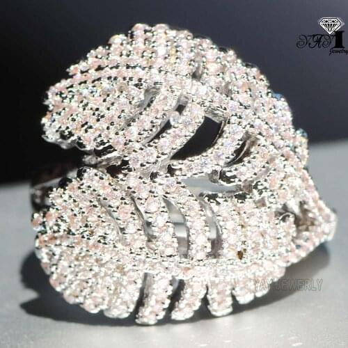 YaYI Fine Jewelry Fashion Princess Claw Set Cut White Cubic Zirconia Silver Color Engagement Wedding Party Leaves Gift Rings