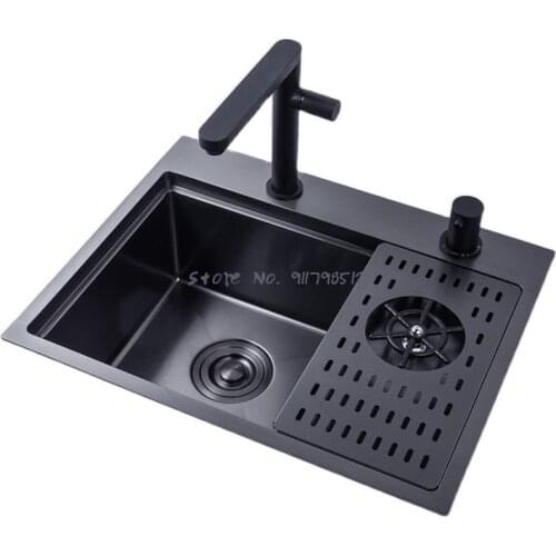 Cup Washer Sink 304 Stainless Steel Milk Tea Coffee Shop Wine Bar Automatic High Pressure Commercial Household Direct Drinking W