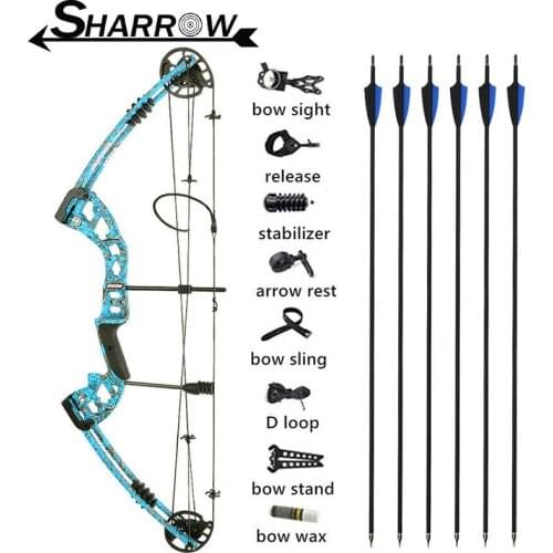 30-60lbs Archery Compound Bow And Arrows Kit Bow Fishing Hunting Adult Target Shooting Outdoor Sport Accessories