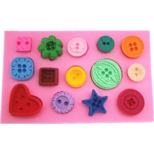 The Button Set Fondant Cake Molds Soap Chocolate Mould For The Kitchen Baking D471