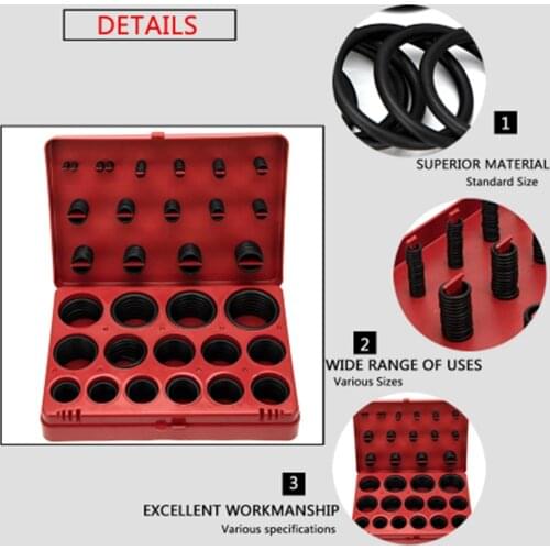 Rubber O Ring Kit Seal Gasket Universal Rubber O-ring Assortment Set O ring NBR Rubber Gasket Washer Assortment Feet Kit