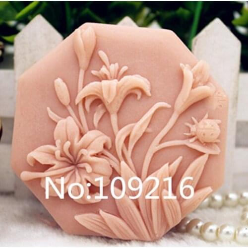 New Product!!1pcs Flower (zx335) Food Grade Silicone Handmade Soap Mold Crafts DIY Mould