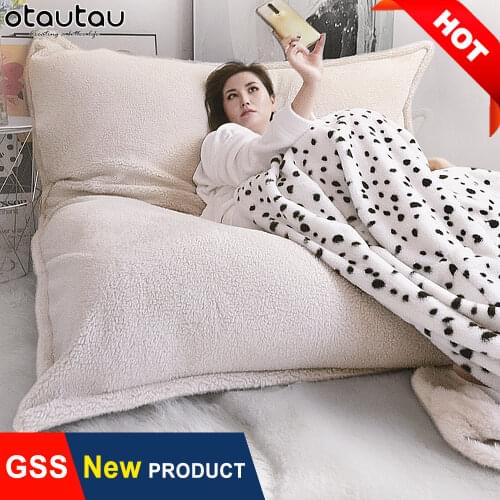 OAUTAU Thick Warm Cashmere Beanbag Sofa Cover No Stuffed Big Giant Bean Bag Chair Pouf Ottoman Puff Seat Relax Lounge Furniture