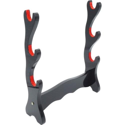 Sword Stand Katana Holder Black Lacquer Finish Samurai Sword Bracket Katana Wakizashi Tanto Sword Display Stand