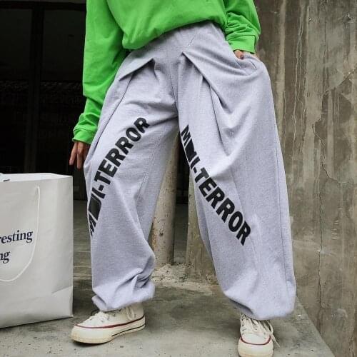 Large lettered casual trousers for men and women with waist and Legging PANT