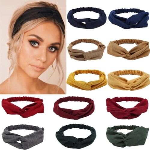Suede Twist Turban Women Hair Band Bows Elastic Headkerchief Sport Hairbands Head Band Knot Headband for Girls Headwear Headwrap