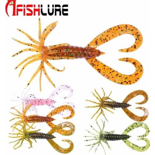 Fishing Lure 75mm 2.9g Beard Soft Lure 6pcs/lot Soft Bait Bass Bait Panfish Carp Fishing Silicon Rubber AR16