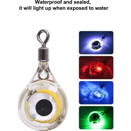 Mini Fishing Lure Light LED Underwater Eye Shape Fishing Squid Fishing Bait Luminous Lure for Attracting Fish