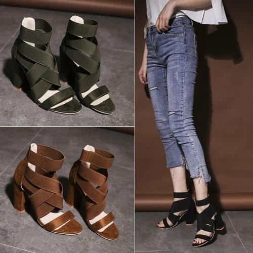 High Heels Strap Open Toe Gladiator Platform Shoes Summer Sandals Ladies Woman Big Size 43