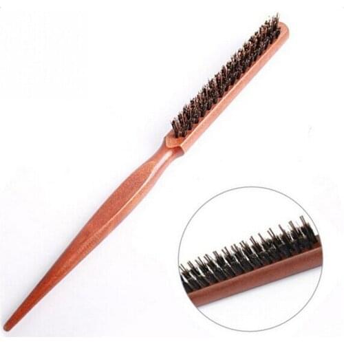 High Quality Wood Handle Natural Boar Bristle Hair Brush Fluffy Comb Hairdressing Barber Hair Styling Tools