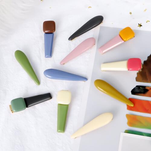 EASYA Simple Candy Color Hairpin Fashion Resin Hair Accessories Headwear For Women Girls Sweet Hair Clips