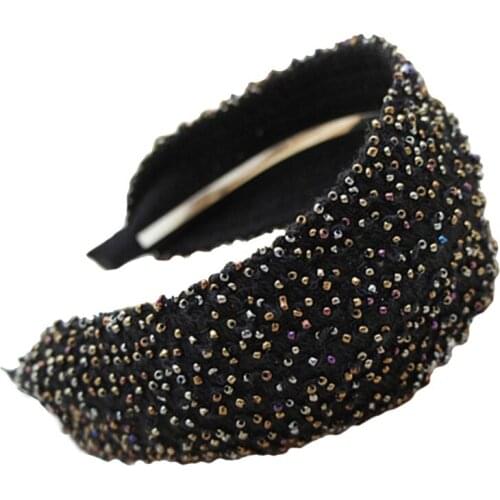 6pcs Handmade Bohemian Beaded Headband for Women High Quality Wide Lace Fabric Hairband Fashion Hair Accessories