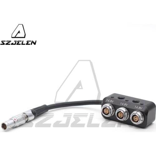 0B 2pin Male+ 0B 2pin Female Hub Adapter Splitter for ARRI /SONY Camera Power Supply Distributor, three way Splitter