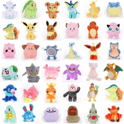 1pcs 15-25cm TAKARA TOMY Anime Pokemon Pikachu Plush Doll Lapras Eevee Raichu Soft Stuffed Peluche Plush Toy Gift for Children