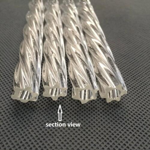 20pcs/lot 12*100MM/4" clear twisted plum blossom hexagonal crystal glass tube prism DIY chandelier lamp Home Curtain Accessories