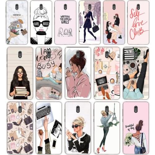 35 Girl Boss Pink Women Cartoon Silicone TPU Protective Cover Phone Case On Case For Nokia 2 2.3 3 3.1 5 5.1 Case Soft