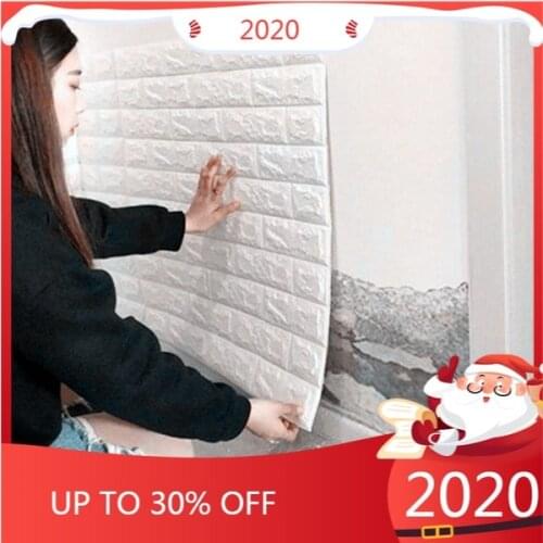 Romantic Warm Room PE Foam 3D Wallpaper DIY Wall Stickers Wall Decor Embossed Brick Stone 77CM X 70CM