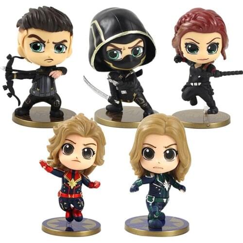 5pcs/set Avengers Figures Superheroes Carol Danvers Ronin Hawkeye Black Widow PVC Model Toys Dolls Gift for Kids